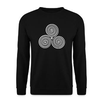 Triskele Spiral-Trio - Unisex Pullover - Schwarz - Vorne - Alina (178cm) & Michal (187cm)