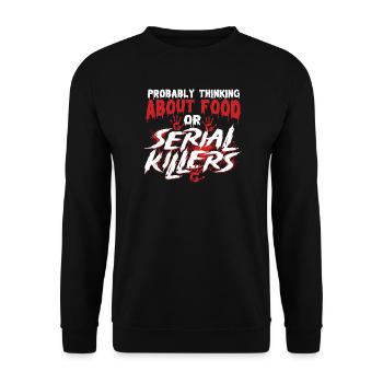 Nourriture ou tueurs en série : true crime drôle - Sweat-shirt Unisexe - noir - Devant - Alina (178cm) & Michal (187cm)