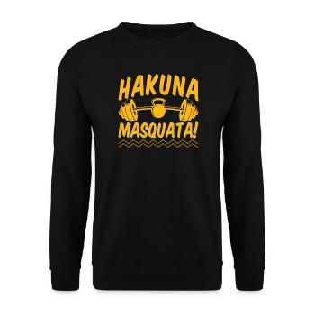 Fitness Fanatics Hakuna Masquata Calisthenics Gym - Unisex Pullover - Schwarz - Vorne - Alina (178cm) & Michal (187cm)