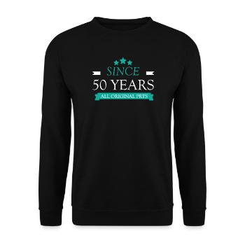 50th birthday, Since 50 years - Unisex Sweatshirt - black - Front - Alina (178cm) & Michal (187cm)