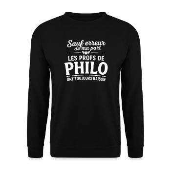 Philo Profs Toujours Raisons - Sweat-shirt Unisexe - noir - Devant - Alina (178cm) & Michal (187cm)