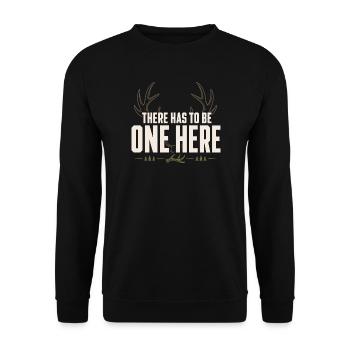 Schuppen-jagd-schuppen-jäger-geweih-jagd-weißwedel - Unisex Pullover - Schwarz - Vorne - Alina (178cm) & Michal (187cm)