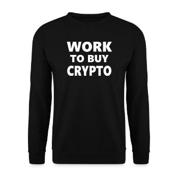 Trinkkurse: Arbeiten zum Kauf von Krypto - Unisex Pullover - Schwarz - Vorne - Alina (178cm) & Michal (187cm)