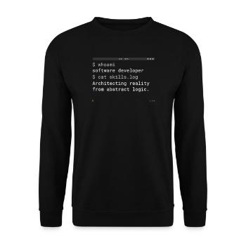 Software Developer Coding Terminal Shirt - Unisex Sweatshirt - black - Front - Alina (178cm) & Michal (187cm)