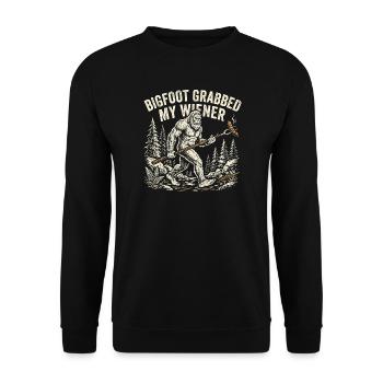 Camping drôle Sasquatch Bigfoot a eu mon pénis - Sweat-shirt Unisexe - noir - Devant - Alina (178cm) & Michal (187cm)