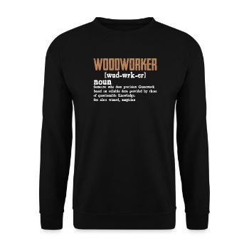 Holzarbeiter Definition Geschenk Handwerker - Unisex Pullover - Schwarz - Vorne - Alina (178cm) & Michal (187cm)