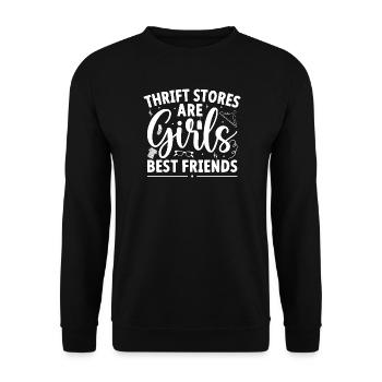 Les friperies sont les filles, meilleures amies, adorent les friperies - Sweat-shirt Unisexe - noir - Devant - Alina (178cm) & Michal (187cm)