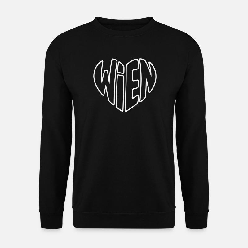 Vienna Outline Heart Lettering Design - Unisex Sweatshirt - black