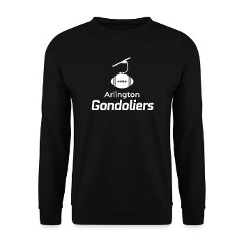 Arlington Gondoliers Wappen - Unisex Pullover - Schwarz - Vorne - Alina (178cm) & Michal (187cm)