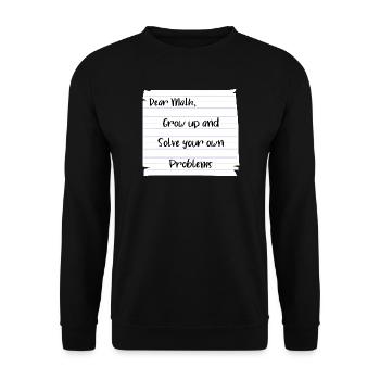 Liebe Mathematik: Werde erwachsen und löse deine eigenen Probleme - Unisex Pullover - Schwarz - Vorne - Alina (178cm) & Michal (187cm)