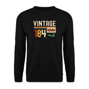 Vintage 84 Cassette Retro - Unisex Sweatshirt - black - Front - Alina (178cm) & Michal (187cm)