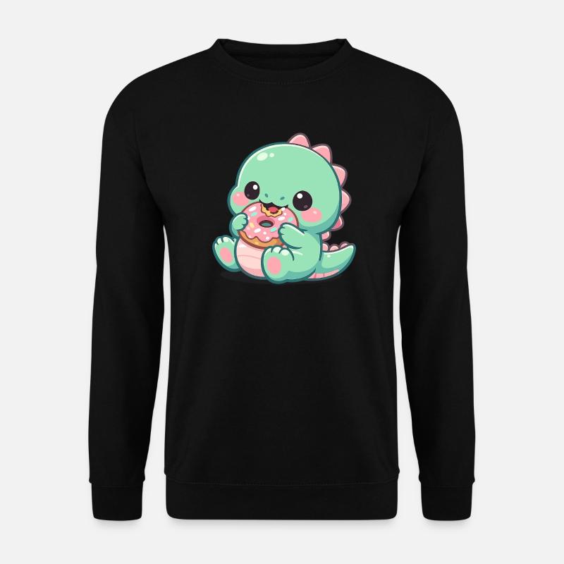 Little dino snacking donut - Unisex Sweatshirt - black