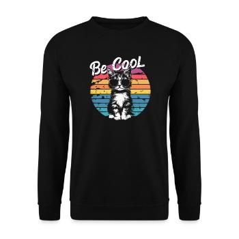 Lunettes de soleil rétro pour chat Be Cool - Sweat-shirt Unisexe - noir - Devant - Alina (178cm) & Michal (187cm)