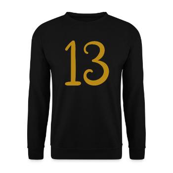 13 - Unisex Pullover - Schwarz - Vorne - Alina (178cm) & Michal (187cm)
