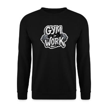 Chemise de sport sarcastique au bureau vs bodybuilding à la salle de sport - Sweat-shirt Unisexe - noir - Devant - Alina (178cm) & Michal (187cm)