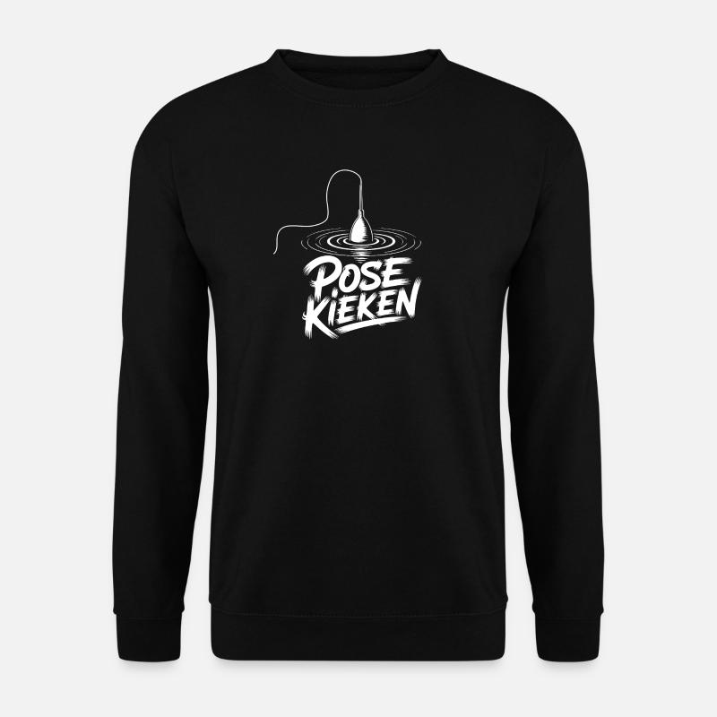 Fischen Pose Humor - Unisex Pullover - Schwarz