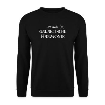 HARMONIE – Galaktisches Statement Mode - Unisex Pullover - Schwarz - Vorne - Alina (178cm) & Michal (187cm)