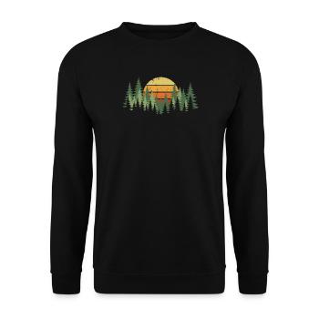 Forest Sunset Nature Trees Hiking Camping - Unisex Sweatshirt - black - Front - Alina (178cm) & Michal (187cm)