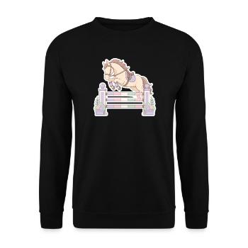 Obstacle au saut à cheval pastel - Sweat-shirt Unisexe - noir - Devant - Alina (178cm) & Michal (187cm)