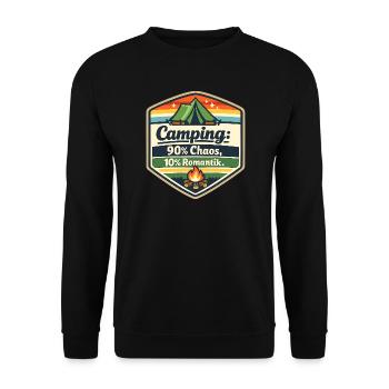 Camping Chaos Romantik Schild - Unisex Pullover - Schwarz - Vorne - Alina (178cm) & Michal (187cm)