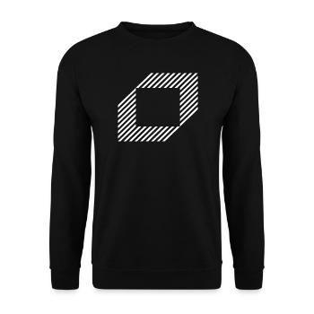 Geometric Square out of lines - Unisex Sweatshirt - black - Front - Alina (178cm) & Michal (187cm)