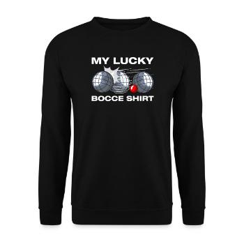 My lucky bocce Petanque Boule Boulespieler - Unisex Pullover - Schwarz - Vorne - Alina (178cm) & Michal (187cm)