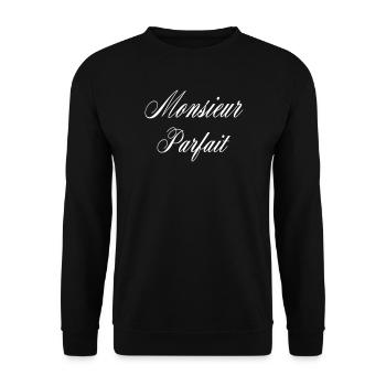 Monsieur Parfait Humour Homme Blanc - Sweat-shirt Unisexe - noir - Devant - Alina (178cm) & Michal (187cm)