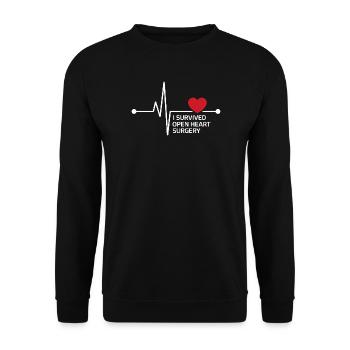 I Survived Open Heart Surgery - Unisex Sweatshirt - black - Front - Alina (178cm) & Michal (187cm)