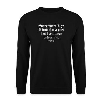 Freud quote - Everywhere I Go, Poet Has Been Here - Unisex Sweatshirt - black - Front - Alina (178cm) & Michal (187cm)