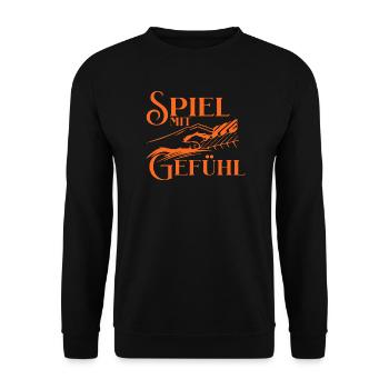 Klavier Spiel Mit Gefühl Pianist Klavierspieler - Unisex Pullover - Schwarz - Vorne - Alina (178cm) & Michal (187cm)