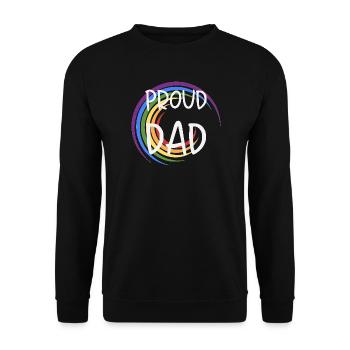Proud Dad LGBTQ Rainbow Family - Unisex Sweatshirt - black - Front - Alina (178cm) & Michal (187cm)