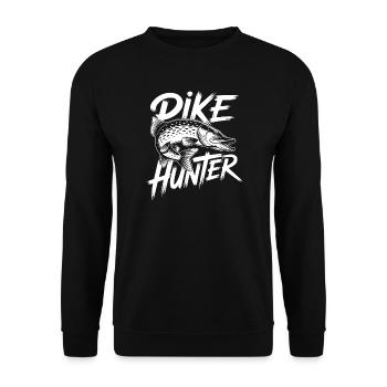 Hecht Angler - Unisex Pullover - Schwarz - Vorne - Alina (178cm) & Michal (187cm)