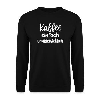 Kaffee Einfach Unwiderstehlich Geschenk Geschenkid - Unisex Pullover - Schwarz - Vorne - Alina (178cm) & Michal (187cm)