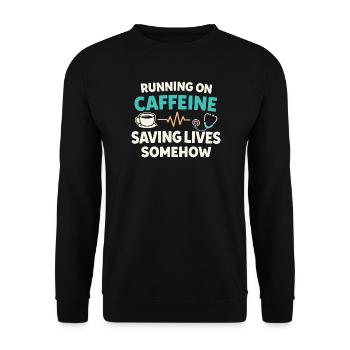 Night Shift Nurse, Tired - Unisex Sweatshirt - black - Front - Alina (178cm) & Michal (187cm)