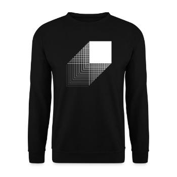 Kühnes quadratisches Bauhaus-Design - Unisex Pullover - Schwarz - Vorne - Alina (178cm) & Michal (187cm)