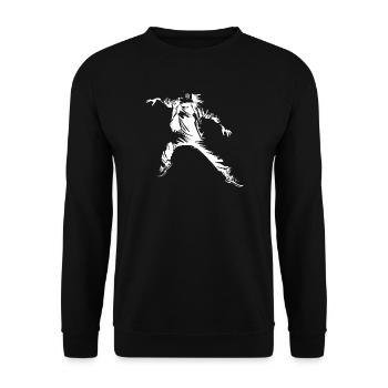 Breakdance Sketch - Unisex Pullover - Schwarz - Vorne - Alina (178cm) & Michal (187cm)