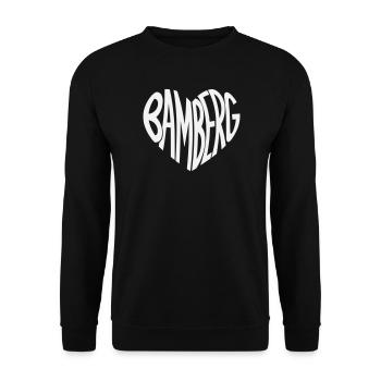 Bamberg Heart Typo - Unisex Sweatshirt - black - Front - Alina (178cm) & Michal (187cm)