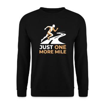 Just One More Mile Laufsport Motiv - Unisex Pullover - Schwarz - Vorne - Alina (178cm) & Michal (187cm)
