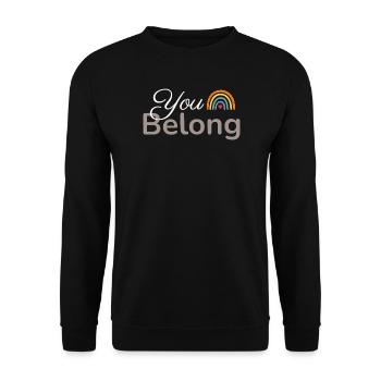 You Belong Rainbow Heart Design - Unisex Sweatshirt - black - Front - Alina (178cm) & Michal (187cm)