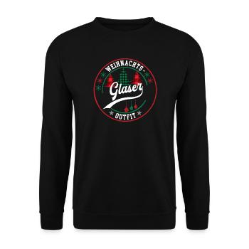 Glaser Weihnachten Kollege Glaserei Meister Chef - Unisex Pullover - Schwarz - Vorne - Alina (178cm) & Michal (187cm)