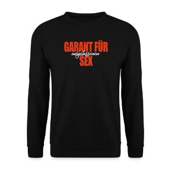 Provokatives Shirt - Garant für ausgelassenen Sex - Unisex Pullover - Schwarz - Vorne - Alina (178cm) & Michal (187cm)