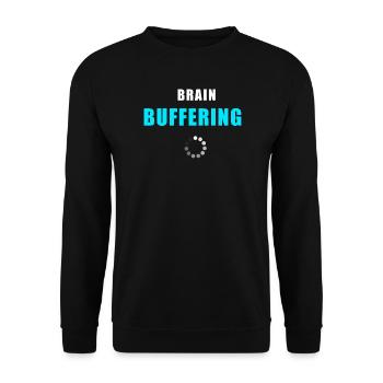 Brain Buffering Shirt - lustig Overthinking Shirt - Unisex Pullover - Schwarz - Vorne - Alina (178cm) & Michal (187cm)