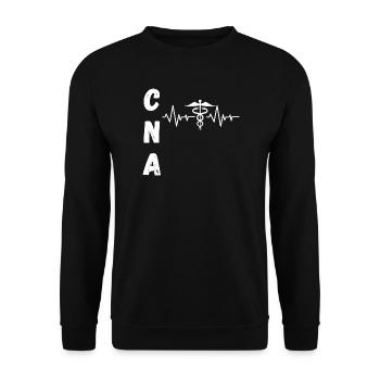 CNA Nurse – zertifizierte Pflegeassistentin im Gesundheitswesen - Unisex Pullover - Schwarz - Vorne - Alina (178cm) & Michal (187cm)