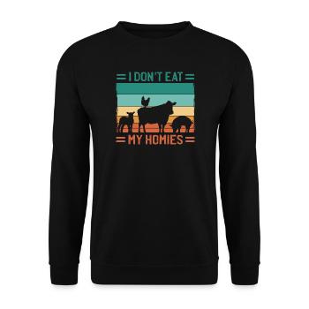 Vegan Homies - Unisex Pullover - Schwarz - Vorne - Alina (178cm) & Michal (187cm)