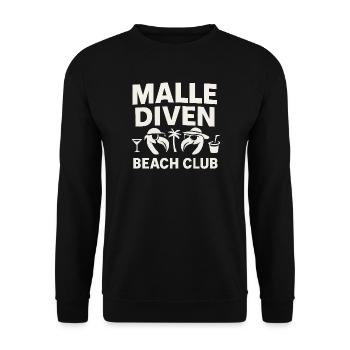 Malle Diven Beach Club Flamingo Mallorca Party - Unisex Sweatshirt - black - Front - Alina (178cm) & Michal (187cm)
