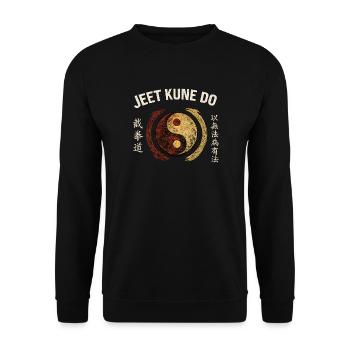 Jeet Kune Do Shirt Yin Yang Kung Fu Fighter JKD - Unisex Sweatshirt - black - Front - Alina (178cm) & Michal (187cm)