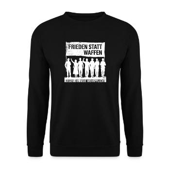 Frieden Statt Waffen - Unisex Pullover - Schwarz - Vorne - Alina (178cm) & Michal (187cm)