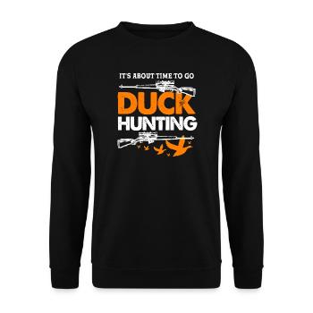 Entenjagd Ente Jagd Jäger - Unisex Pullover - Schwarz - Vorne - Alina (178cm) & Michal (187cm)