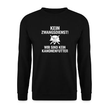 Kein Zwangsdienst - Unisex Pullover - Schwarz - Vorne - Alina (178cm) & Michal (187cm)