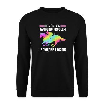 Courses de chevaux - Sweat-shirt Unisexe - noir - Devant - Alina (178cm) & Michal (187cm)
